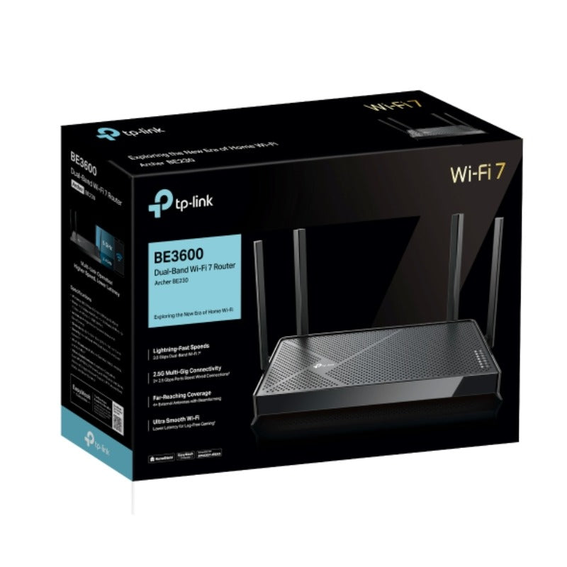 TP-Link Archer BE230 BE3600 雙頻 WiFi 7 路由器 | 雙 2.5G 端口 + EasyMesh 支援 - PhoneStore 豐達網上商店