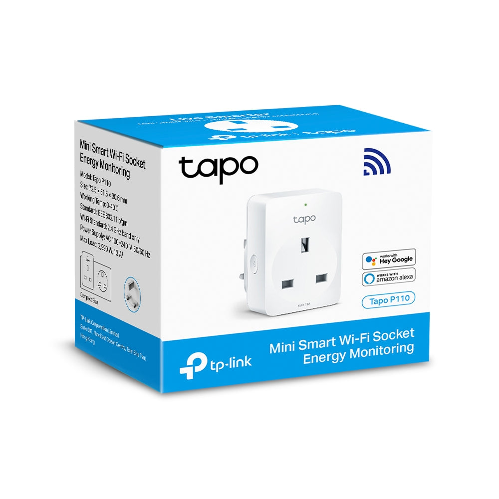 TP-Link Tapo P110 智慧迷你 Wi-Fi 插座 | 即時電量監控 + 遠端語音控制 (13A 高負載版) - PhoneStore 豐達網上商店