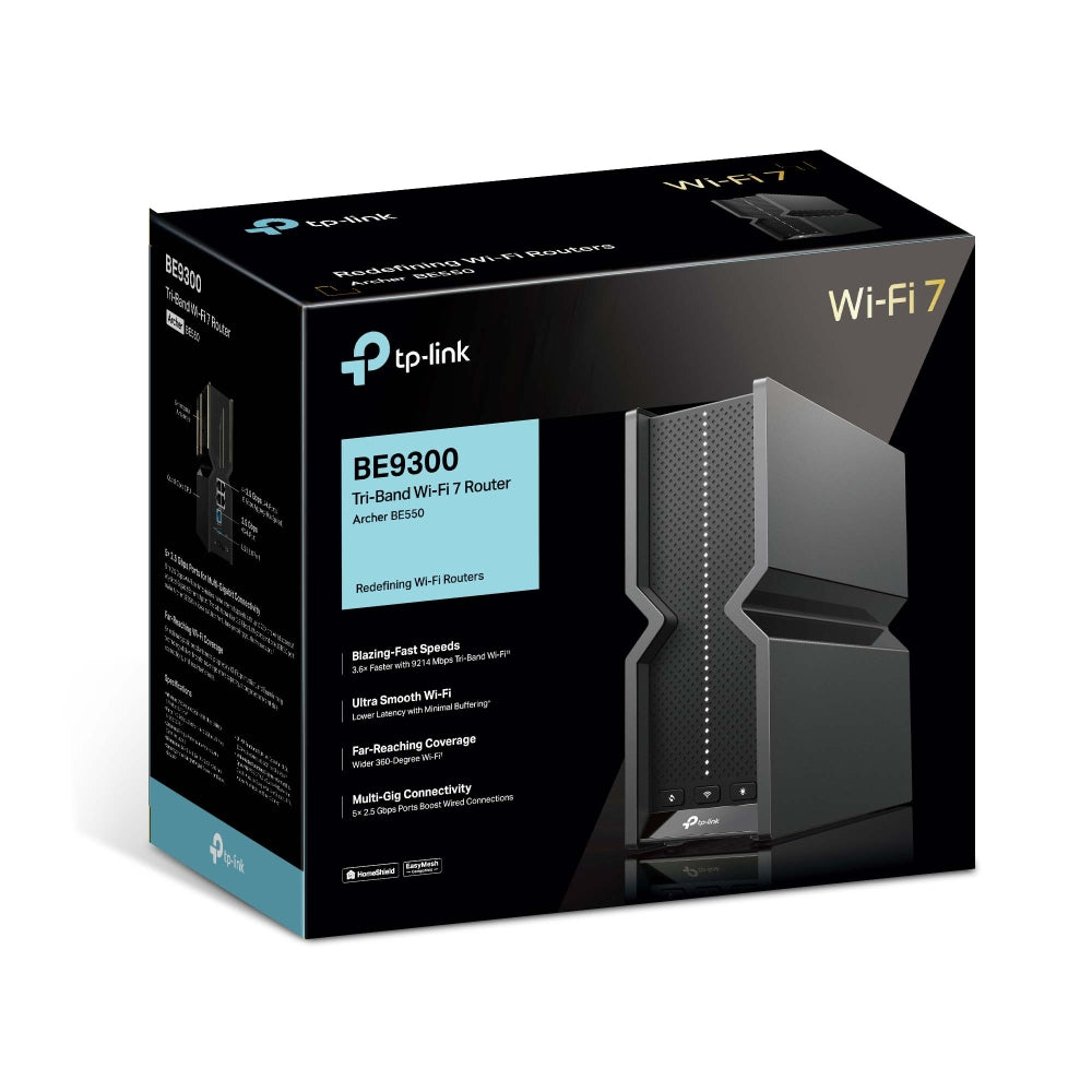 TP-Link Archer BE550 | BE9300 三頻 Wi-Fi 7 路由器 (全 2.5G 埠 / MLO 技術 / 超廣覆蓋 / 全屋 Mesh) - PhoneStore 豐達網上商店