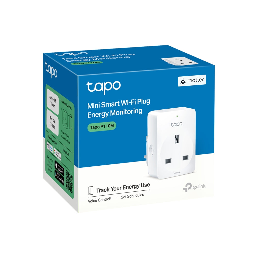 TP-Link Tapo P110M Matter 智慧迷你 Wi-Fi 插座 | 能量監控 + 跨平台智慧聯動 (13A) - PhoneStore 豐達網上商店