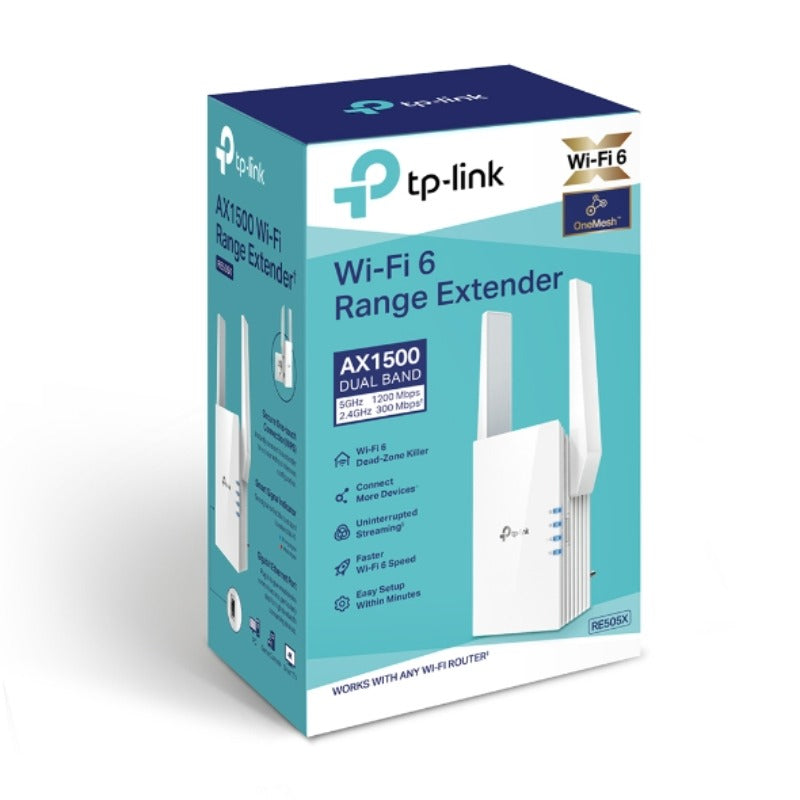 TP-Link RE505X AX1500 雙頻 Wi-Fi 6 訊號擴展器 | Gigabit 端口 + OneMesh™ 支援 - PhoneStore 豐達網上商店