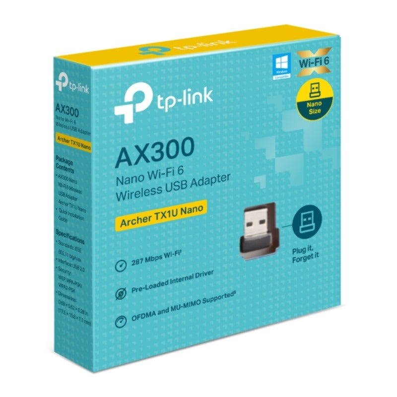 TP-Link Archer TX1U Nano AX300 Nano 無線 USB Wi-Fi 6 網卡 | 迷你隨身設計 + 內建驅動程式 - PhoneStore 豐達網上商店
