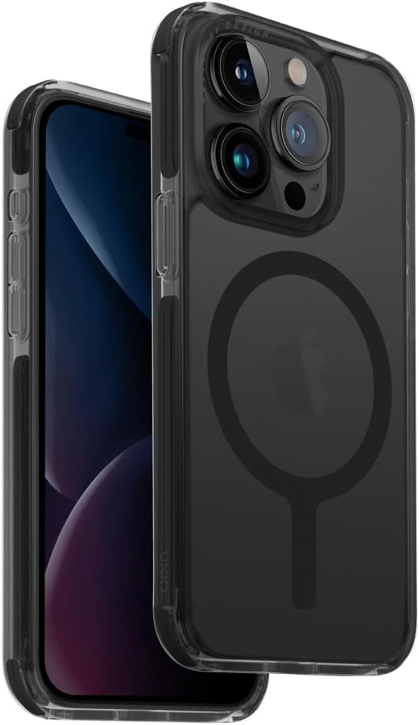 UNIQ Combat Phone Case Compatible with iPhone 15 Pro Max, MagClick Magnetic Charging Compatible (SmokeBlue)