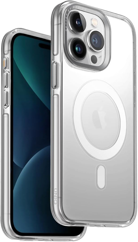 UNIQ Calio Phone Case Compatible with iPhone 15 Pro, MagClick Magnetic Charging Compatible (Gray)