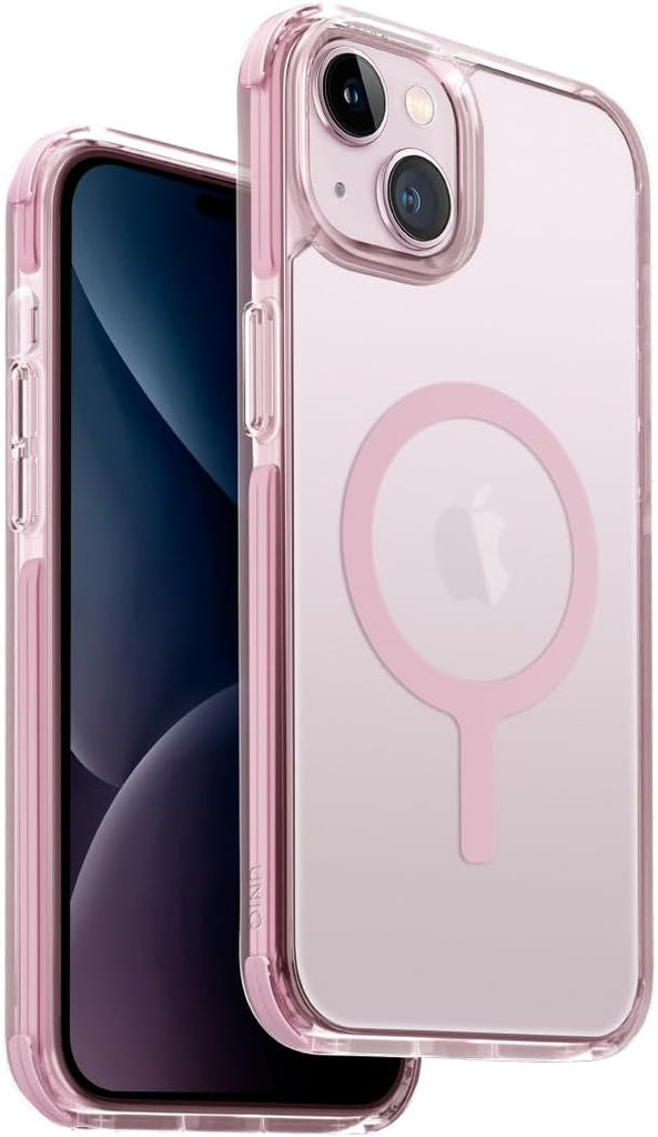 UNIQ Combat Phone Case Compatible with iPhone 15 Plus,MagClick Magnetic Charging Compatible (Pink)