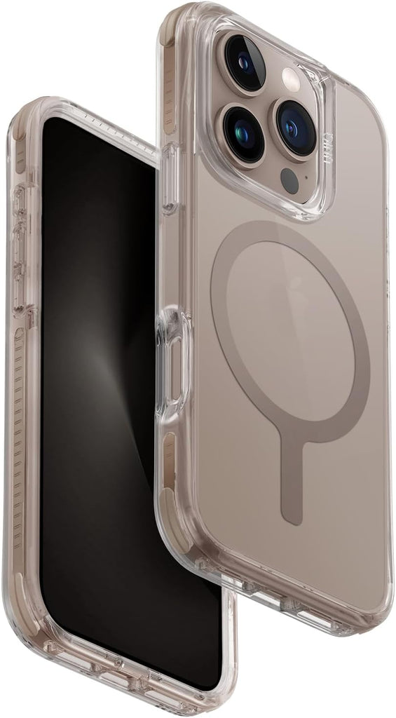 UNIQ Combat Phone Case Compatible with Hybrid iPhone 16 PRO (2024) 6.3, MAGCLICK Charging (Taupe Gold)