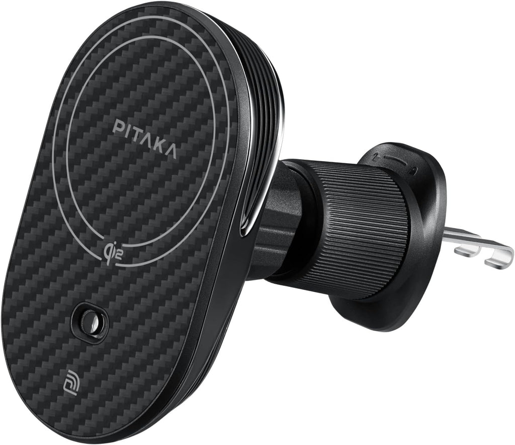 pitaka for Qi2 MagSafe Car Mount Charger, 15W Magnetic Car Phone Holder for iPhone 17/16/15/14/13 Series with NFC Feature, Air Vent [MagEZ Car Mount Pro 2 Qi2] - PhoneStore 豐達網上商店