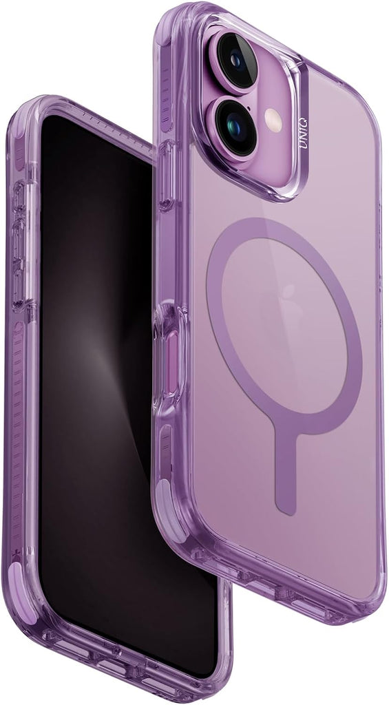 UNIQ Combat Handyhülle kompatibel mit Hybrid iPhone 16 (2024) 6.1, MAGCLICK-Aufladung (Perlblau) 