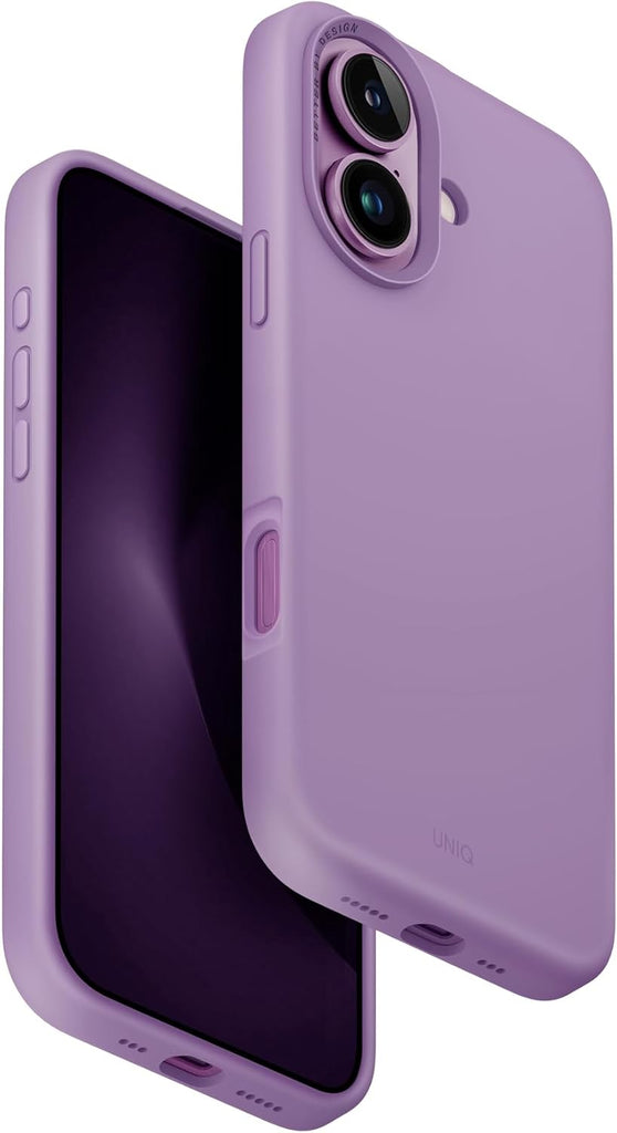 UNIQ LINO HUE Phone Case Compatible with Hybrid iPhone 16 (2024) 6.1, MAGCLICK Charging (Grape Pink)