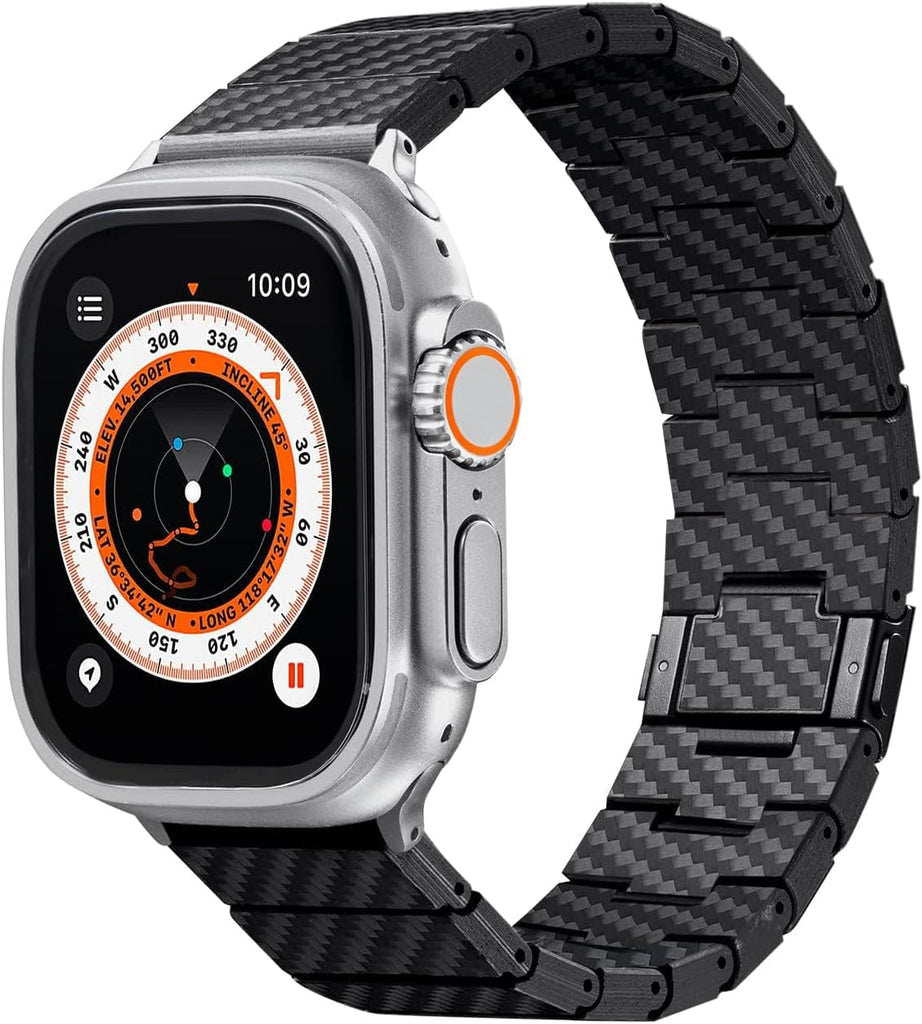 PITAKA 碳纖維 Apple Watch Ultra 2/Ultra/10/9/8/7/6/SE/5/4/3/2/1 表帶 - 輕盈堅固，奢華質感