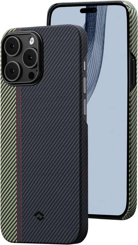 pitaka Case for iPhone 14 Pro Compatible with MagSafe, Slim & Light iPhone 14 Pro Case 6.1-inch with a Case-Less Touch Feeling, 600D Aramid Fiber Made [MagEZ Case 3 - Black/Grey(Twill)] - PhoneStore 豐達網上商店