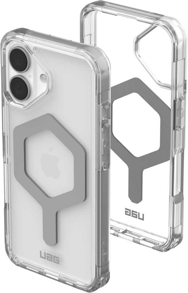 URBAN ARMOR GEAR UAG Designed for iPhone 16 Case 6.1" Plyo - Compatible with MagSafe Charging Rugged Slim Anti-Yellowing Transparent Clear Shockproof Military Grade Protective Cover, Ice/Silver