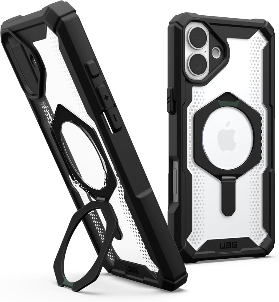 URBAN ARMOR GEAR UAG Designed for iPhone 16 Plus Case 6.7" Plasma XTE - Compatible with MagSafe Charging & Kickstand Rugged Shockproof Anti-Slip Military Grade Protective Cover, Black/Ice