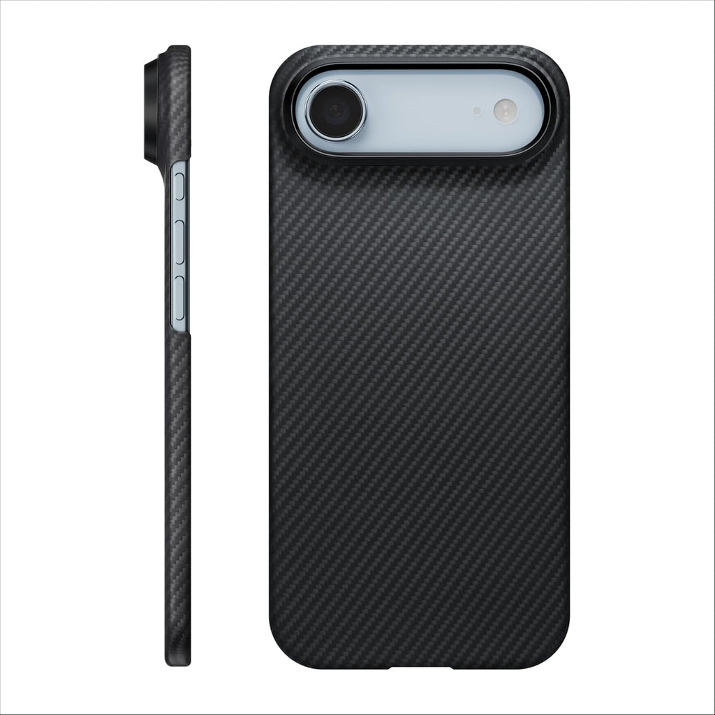 pitaka for iPhone Air Case 6.5", Compatible with MagSafe, Ultra-Slim Case with Caseless Touch Feeling, 600D Aramid Fiber Woven, Black/Grey(Twill) - PhoneStore 豐達網上商店