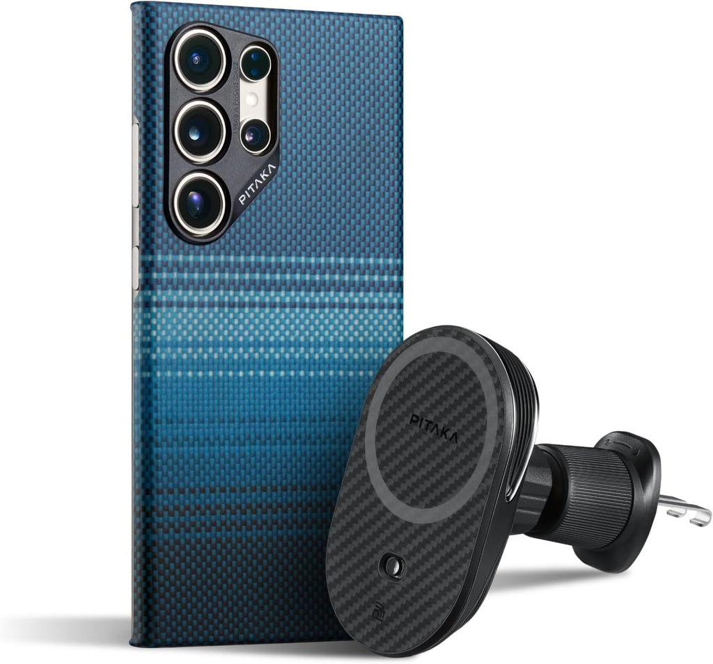 pitaka Case for Samsung Galaxy S24 Ultra with MagSafe Car Mount Charger, Moonrise - PhoneStore 豐達網上商店