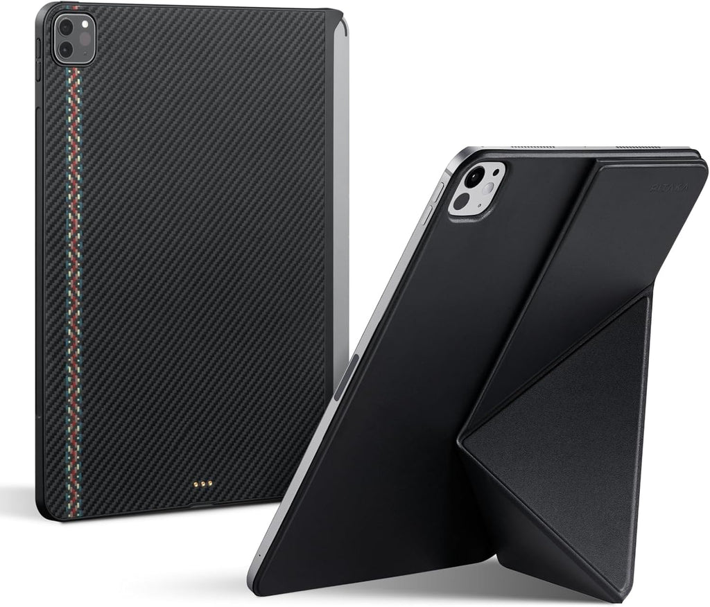 PITAKA Magnetic Case & Multi-Folio for iPad Air M3/M2 13 Inch & iPad Pro 12.9 (3-6th Gen) 2022/2021/2020/2018, Magic Keyboard Compatible Folio with Hidden Magnetic Apple Pencil Holder - Black - PhoneStore 豐達網上商店
