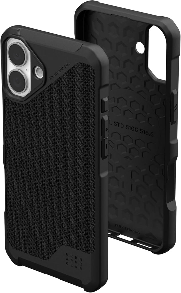 URBAN ARMOR GEAR UAG Designed for iPhone 16 Plus Case 6.7" Metropolis LT - Compatible with MagSafe Charging Rugged Shockproof Anti-Slip Military Grade Protective Cover, Kevlar Black
