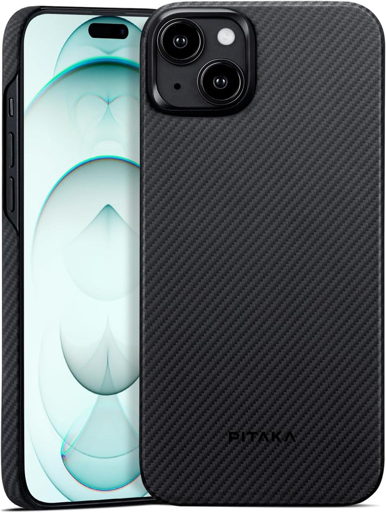 pitaka Case for iPhone 15 Plus Compatible with MagSafe, Slim & Light iPhone 15 Plus Case 6.7-inch with a Case-Less Touch Feeling, 600D Aramid Fiber Made [Fusion Weaving MagEZ Case 4 - Overture] - PhoneStore 豐達網上商店