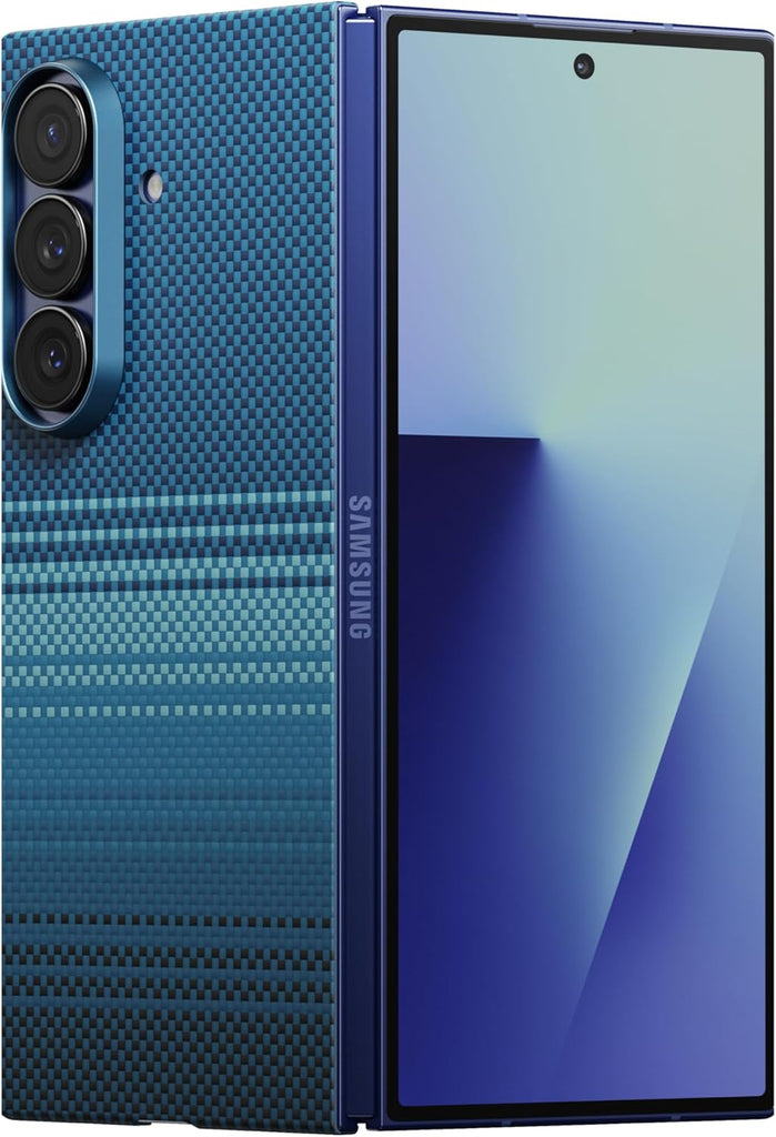 pitaka for Z Fold 7 Case, Compatible with MagSafe, Slim & Light Galaxy Z Fold 7 Case with Caseless Touch Feeling, 1500D Aramid Fiber Made, Back Cover Only, Moonrise - PhoneStore 豐達網上商店