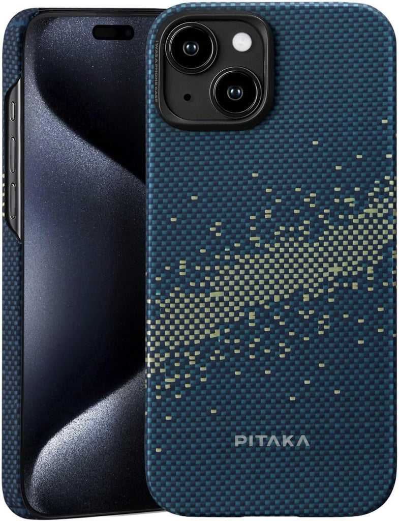 pitaka Case for iPhone 15 Plus Compatible with MagSafe, Slim & Light iPhone 15 Plus Case 6.7-inch with a Case-Less Touch Feeling, 600D Aramid Fiber Made [Fusion Weaving MagEZ Case 4 - Overture] - PhoneStore 豐達網上商店