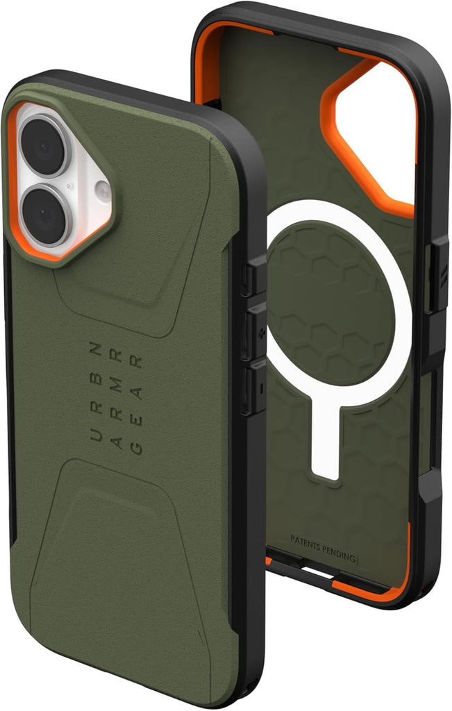 URBAN ARMOR GEAR UAG Designed for iPhone 16 Case 6.1" Essential Armor - Compatible with MagSafe Charging Rugged Slim Sleek Shockproof Anti-Slip Military Grade Protective Cover, Black - PhoneStore 豐達網上商店
