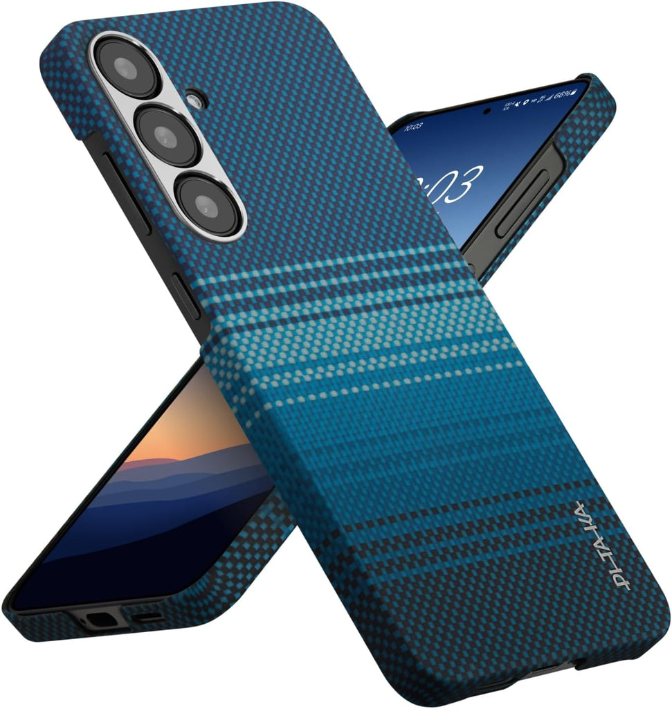 pitaka for S25 Case, 6.2 Inch, Compatible with MagSafe, Slim & Light Samsung Galaxy S25 Case, 1500D Aramid Fiber Made [Tactile Woven Case - Moonrise] - PhoneStore 豐達網上商店