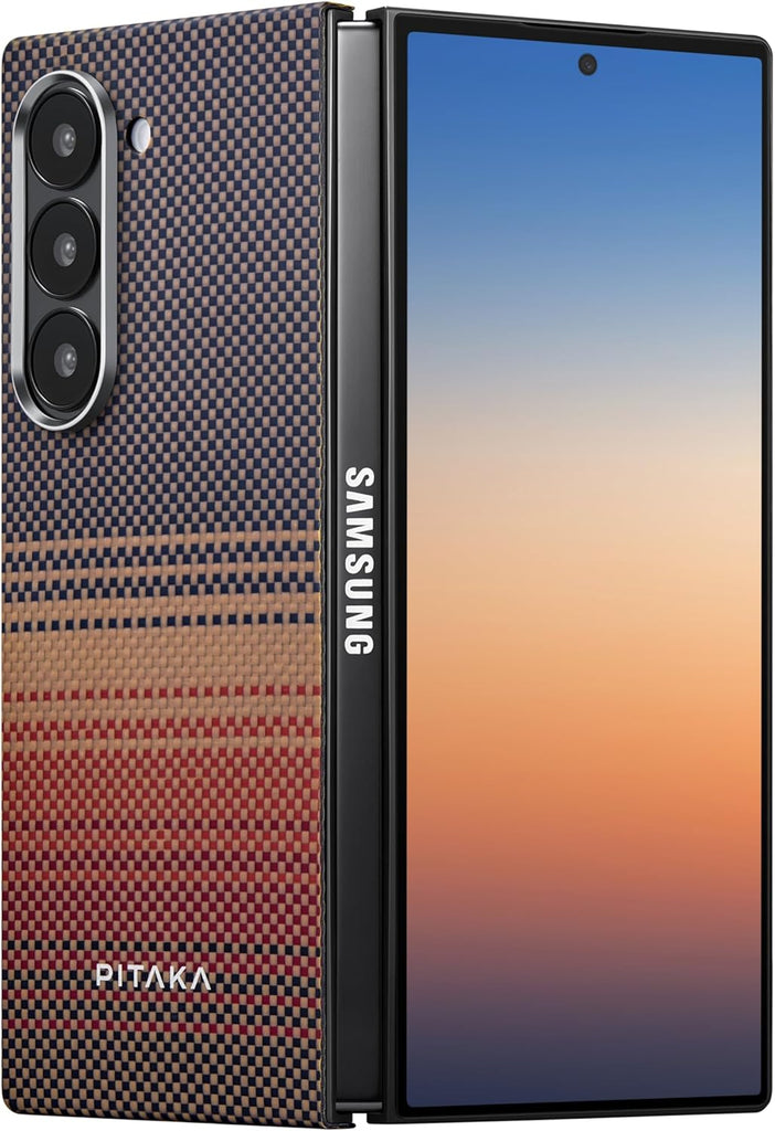 Pitaka MagEZ Case 5 for Z Fold6, Sunset - Slim & Light Aramid Fiber Back Cover with Magnetic Attachment - PhoneStore 豐達網上商店