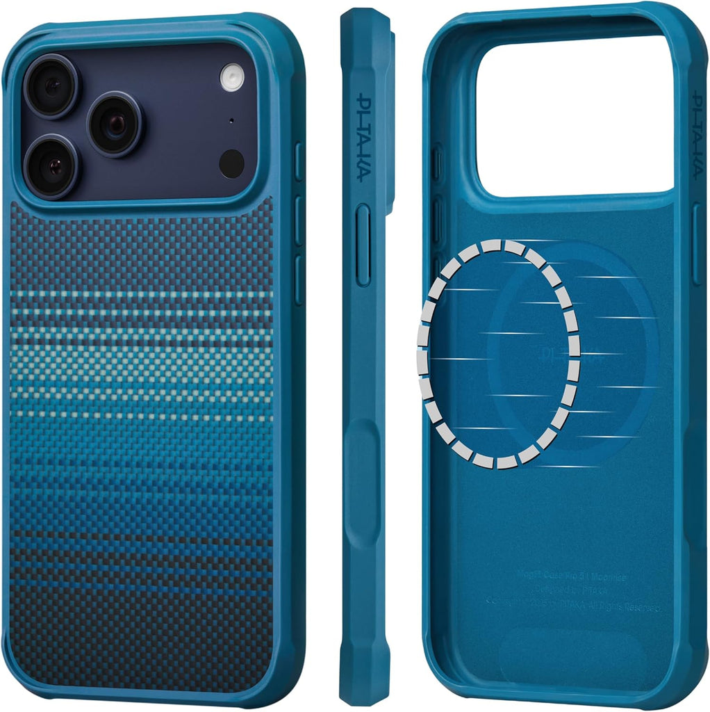 pitaka for iPhone 17 Pro Case 6.3", Military Grade Protective Case, Compatible with MagSafe, 1500D Aramid Fiber Woven & TPU Combined, ProGuard - Moonrise - PhoneStore 豐達網上商店