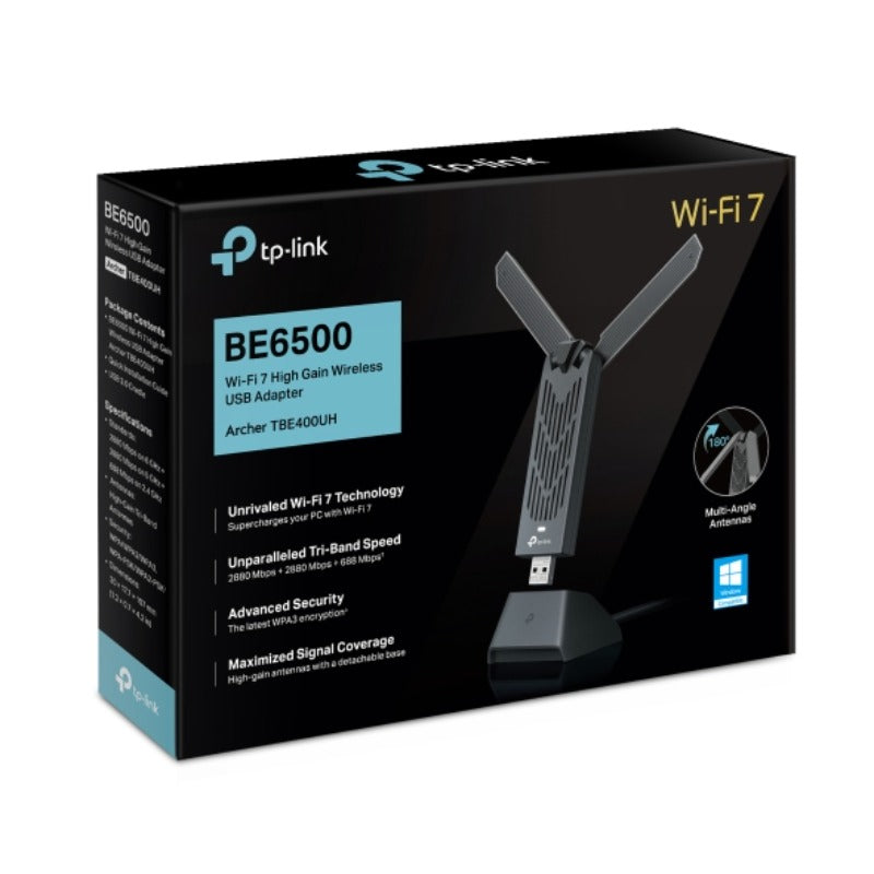 TP-Link Archer TBE400UH BE6500 三頻 WiFi 7 高增益無線 USB 網卡 | USB 3.0 + 插卡即裝 - PhoneStore 豐達網上商店
