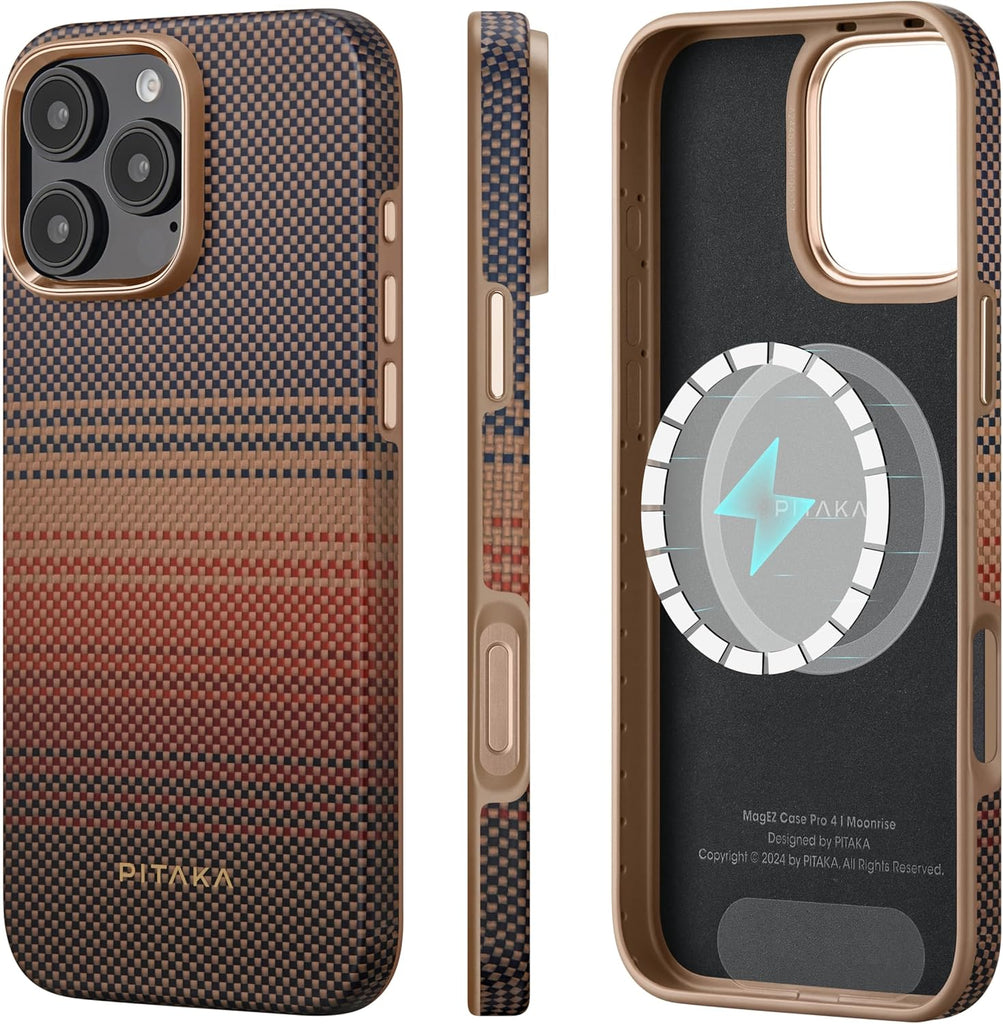pitaka for iPhone 16 Pro Max Case Compatible with MagSafe, Shockproof Case iPhone 16 Pro Max, 1500D Aramid Fiber and TPU Combined [Military Grade Protective Case-Sunset] | Shockproof Case, 1500D Aramid Fiber, TPU Combined - PhoneStore 豐達網上商店
