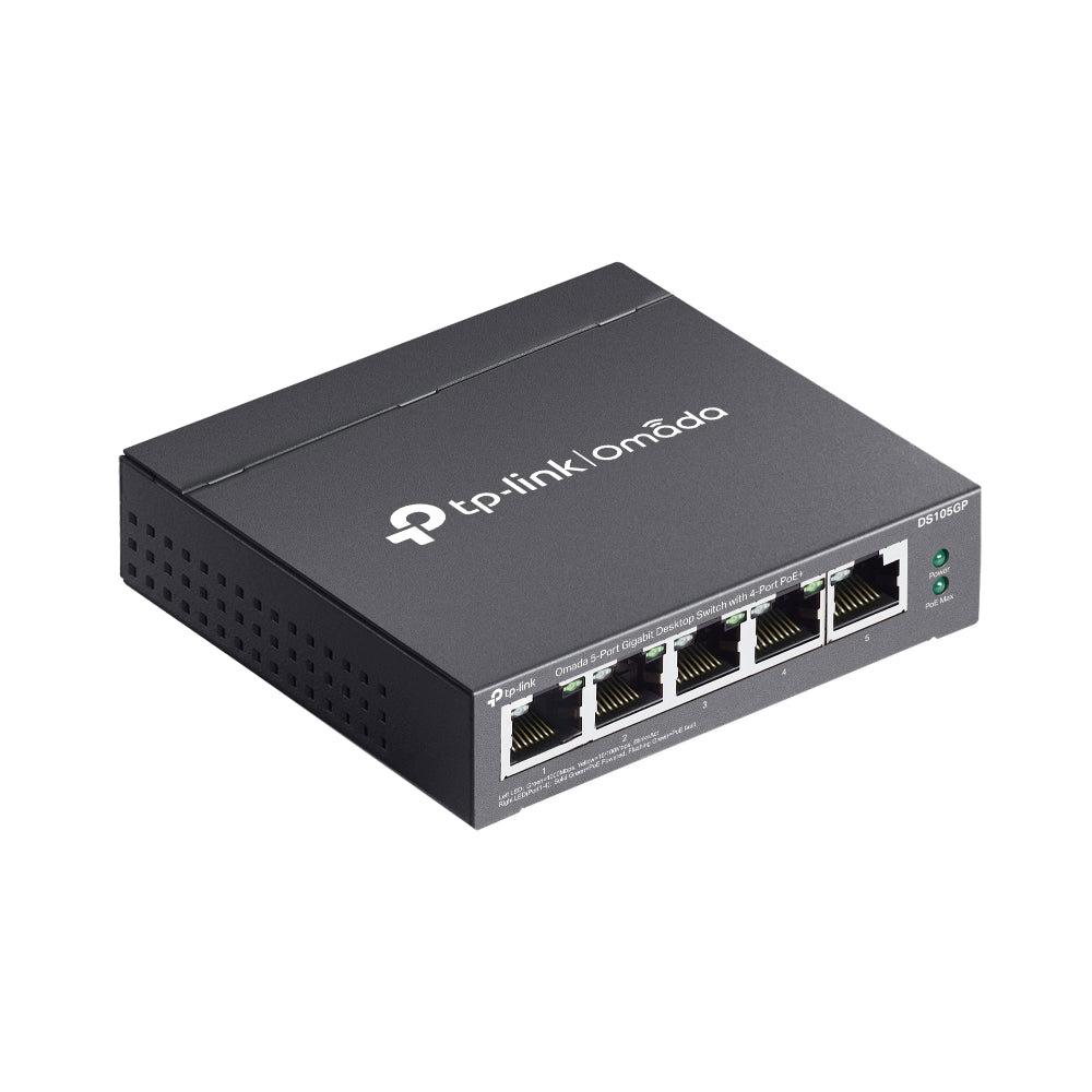 TP-Link Omada DS105GP | 5 埠 Gigabit 非管理型交換器 (4 埠支援 PoE+ / 65W 總供電 / 250m 超遠距離傳輸) - PhoneStore 豐達網上商店