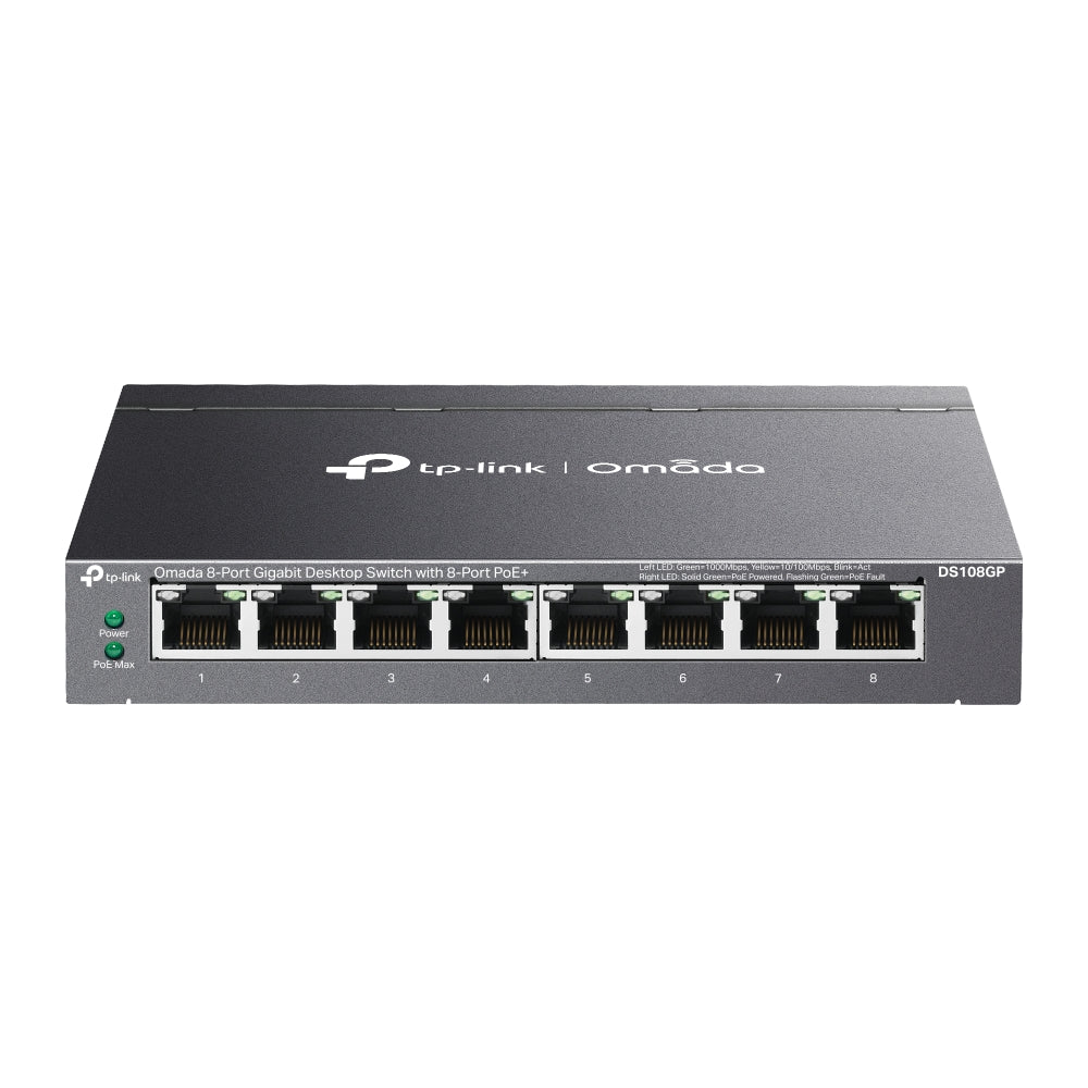 TP-Link Omada DS108GP | 8 埠 Gigabit 非管理型交換器 (全埠支援 PoE+ / 65W 總供電 / 250m 超遠距離傳輸) - PhoneStore 豐達網上商店
