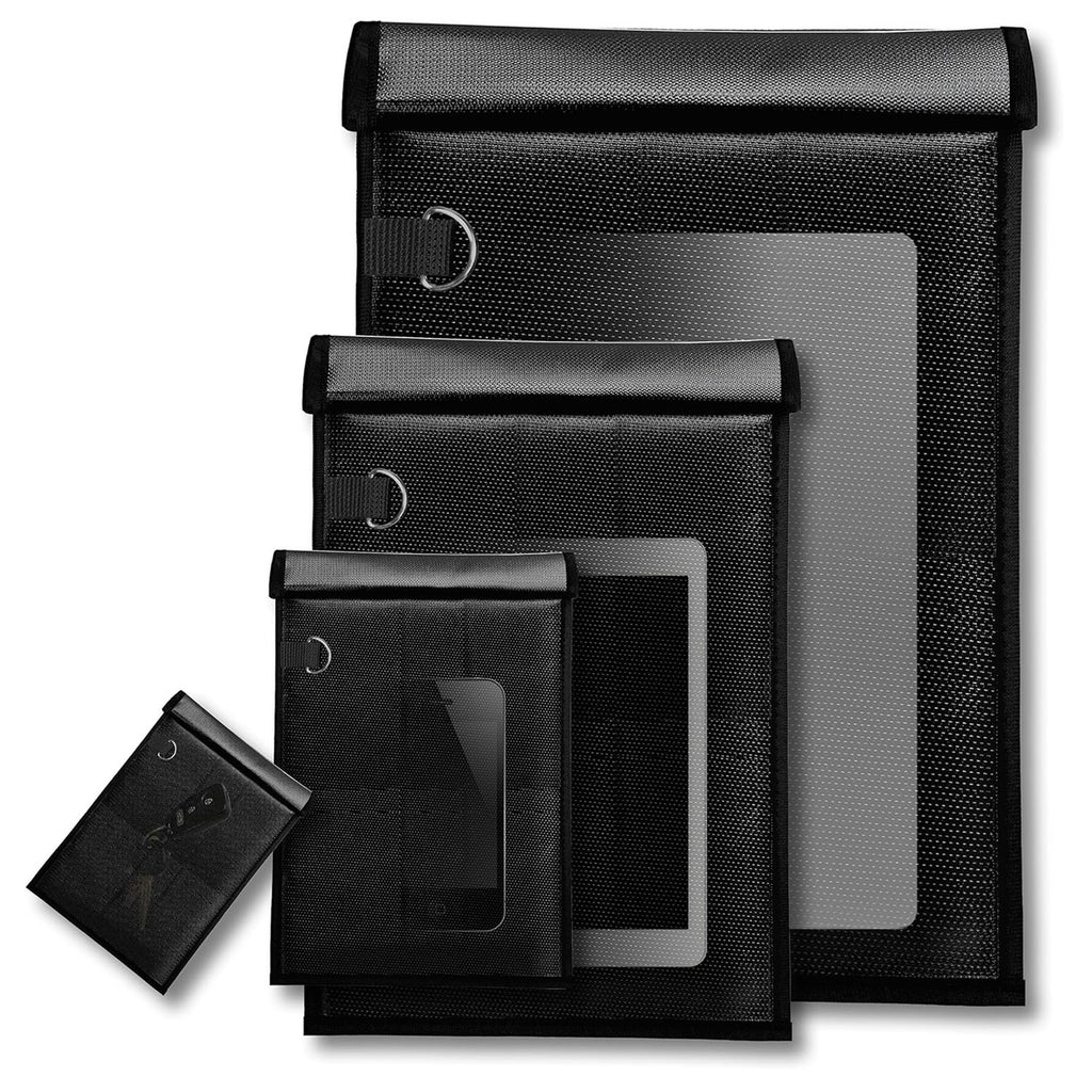 4-Pack Faraday Bag Set (S/M/L) - Fireproof & Water-Resistant Signal Blocking Pouch for Phone, Laptop, Tablet, & Key Fobs | EMP/RFID/GPS Protection