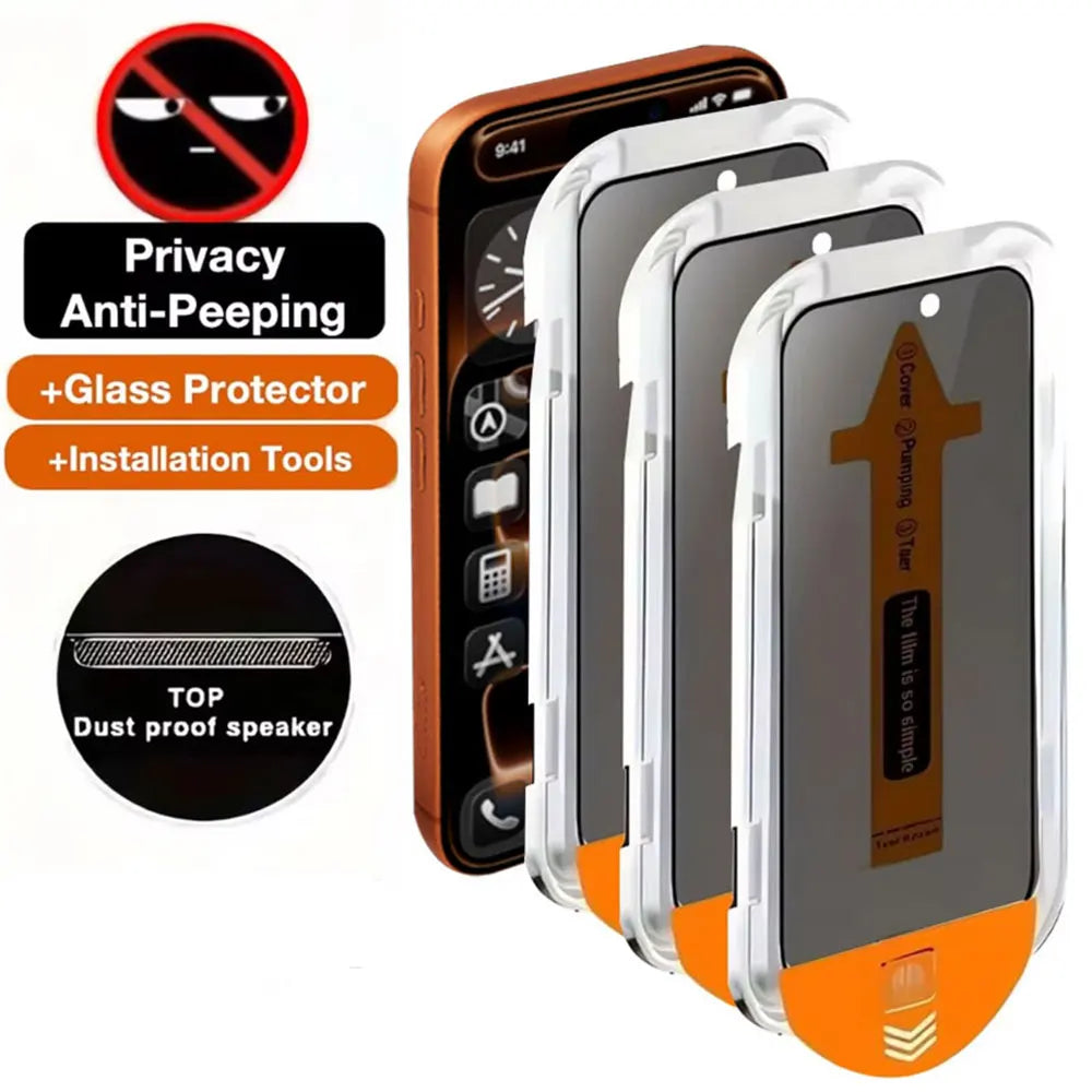 Oleophobic Coating Privacy Screen Protectors For iPhone 17 Pro Air 16 15 11 13 12 14 Pro Max Plus Anti Spy Tempered Glass Film
