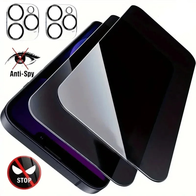 Privacy Full Screen Protector for iPhone 17 16 15 14 Pro Max 17 Air Camera Lens Film for iPhone 11 12 13 Pro 16e 15 Plus