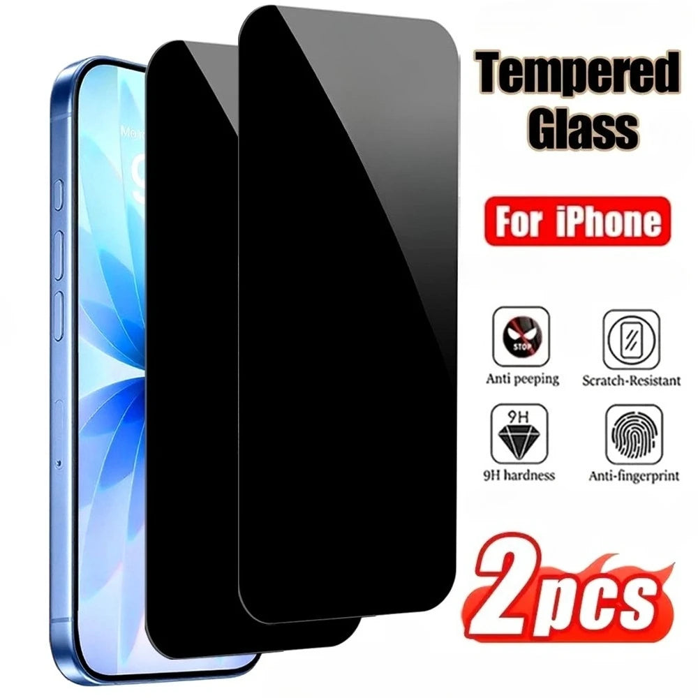 2PCS 8K Anti-Spy Tempered Glass Film For iPhone 17 Air 16 15 14 13 12 11 PRO MAX Plus Privacy Screen Protectors For iPhone 17