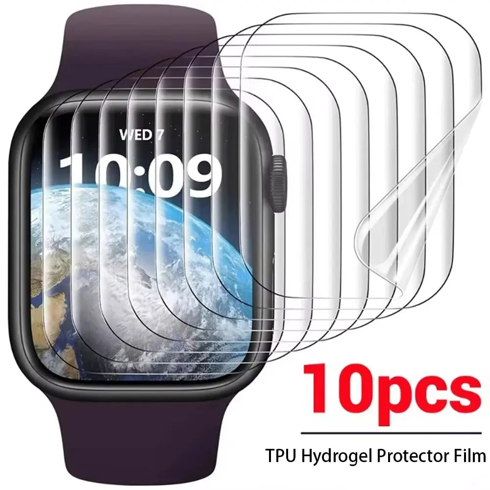10Pcs TPU Hydrogel Film For Apple Watch 9 5 6 10 3 2 1 40MM 44MM 42MM 46MM Ultra 49MM 7 8 41MM Screen Protector