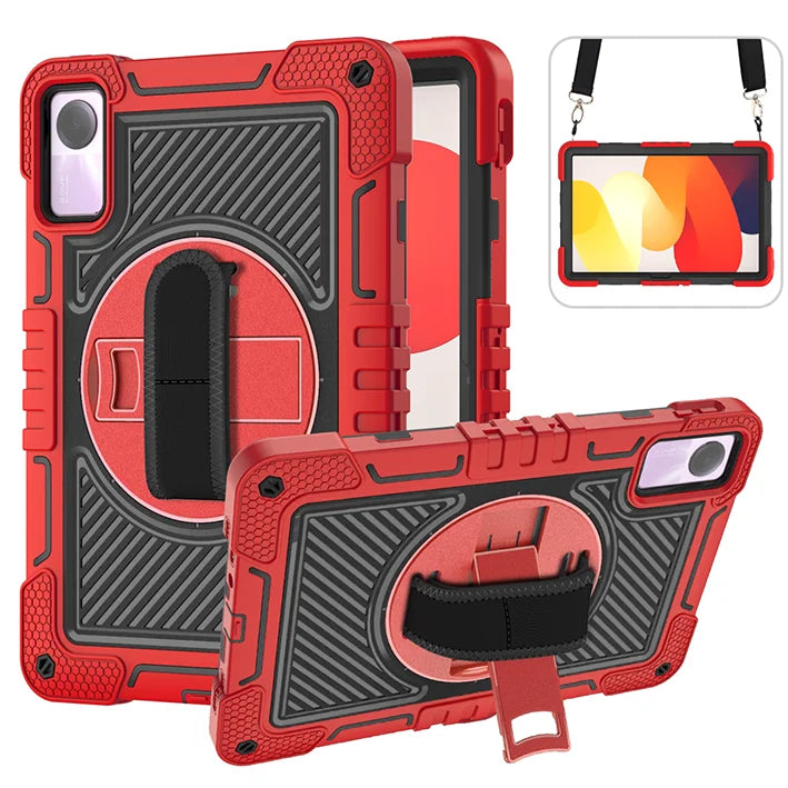 360 Rotating Case For Redmi Pad 2 2025 SE 10.61 11 inch Xiaomi Pad 6 2023 Kickstand Cover Shockproof With Hand Shoulder Straps