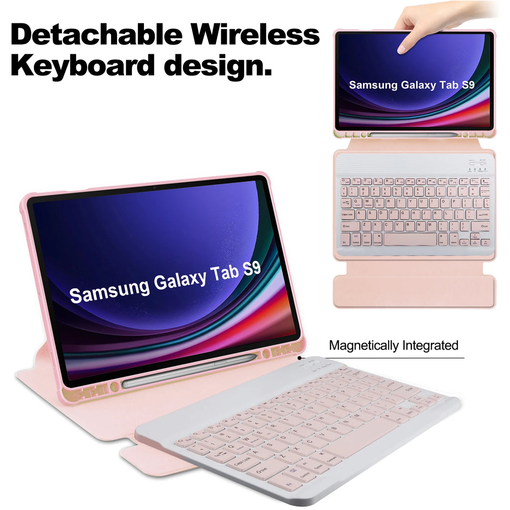 Bluetooth Wireless Holder Keyboard For Samsung Galaxy A9 S9 FE Plus 12.4 Magnetic Adjustable Stand Cover For S6 Lite SM-P610