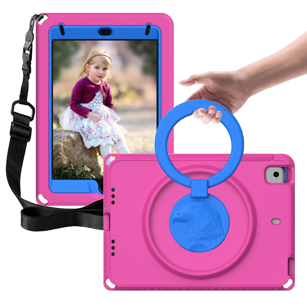 For iPad 10.9 2022/Pro11 /Pro 12.9 2022 mini4 5 6/9.7 5th 6th/10.2 7th 8th 9th Gen Air4 Air5 shockproof Stand Cover with Strap