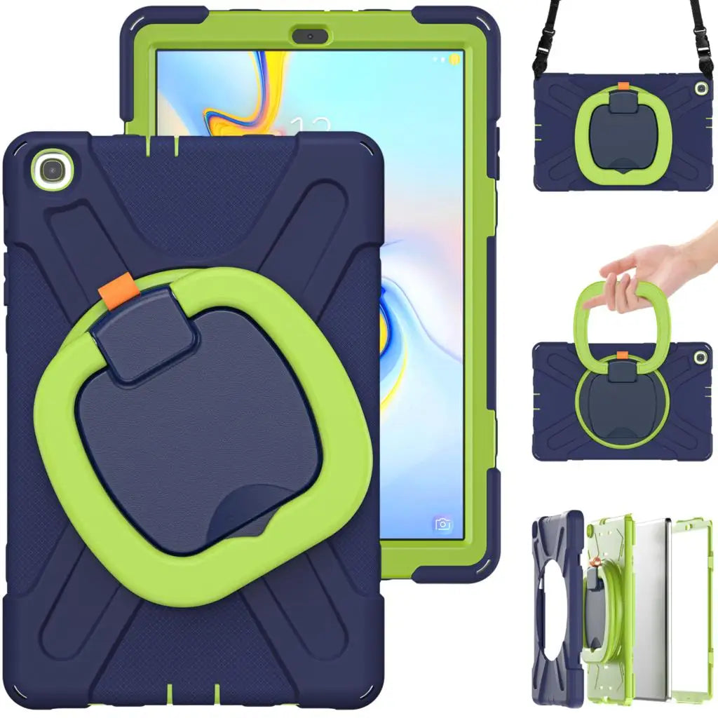 360Rotating Stand Strap Case for Samsung Galaxy Tab A 10.1'' 2019 SM-T510 SM-T515 T510 T515 Hybrid Armor Protective Tablet Cover
