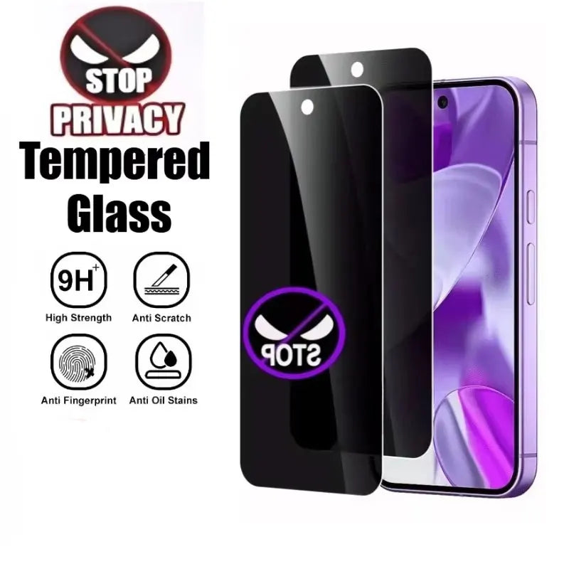 Anti Peeping Tempered Glass Screen Protector For iPhone 17 16 15 Pro Max 17 Air 16e 15 Plus 14 13 12 11 Pro 9H Hardness Tempered