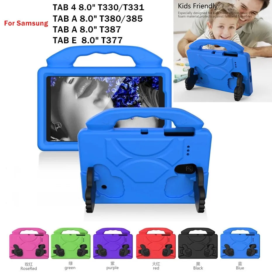 For Samsung Galaxy Tab 4 8.0 T330 T331 Kids Stand Tablet Case Tab A 8.0 2017 T380 T385 T387 E 8.0 T375 T377 A 8.4 2020 SM-T307
