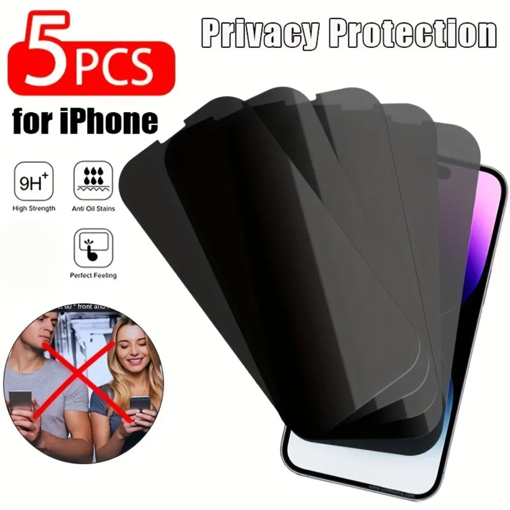 Privacy Tempered Glass Film Screen Protector Suitable for iPhone17 16 Pro Max 14 13 12 11 Pro Mini 15 16 Plus XR XS Max Glass