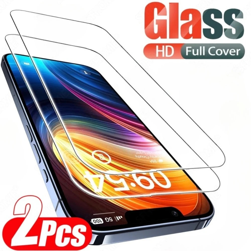 2Pcs Ultra HD Screen Protector Film for iPhone 17 16 15 14 Pro Max Air 16e 15 Plus 13 12 11 Pro XR XS 9H Hardness Tempered Glass