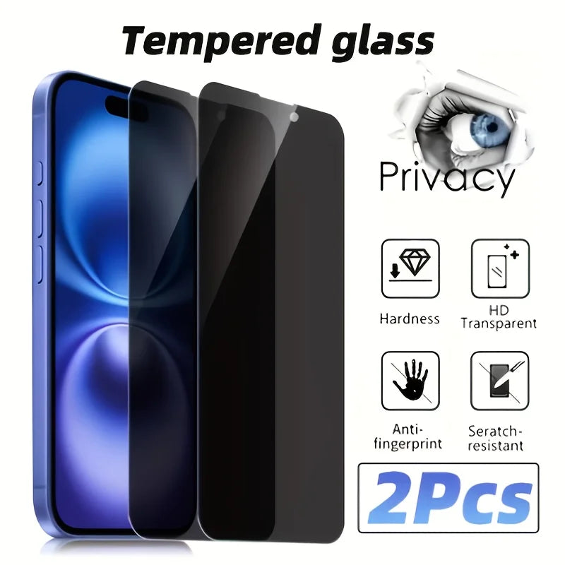 Privacy Screen Protector for iPhone 17 16 15 14 11 Pro Max 13 12 Mini 7 8 Plus X XS XR 14 15 16 Plus Anti-Spy Tempered Glass