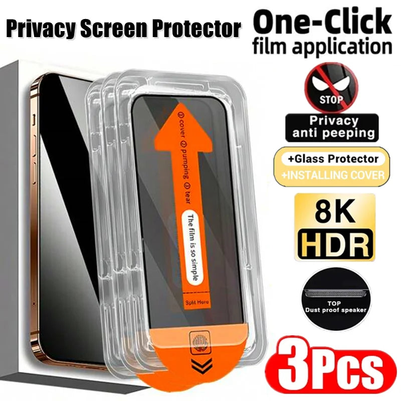 Oleophobic Coating Dust Free Installation Privacy Screen Protector Film For iPhone17 16 15 14 11 12 Pro Max XS X XR 8 Plus 16E