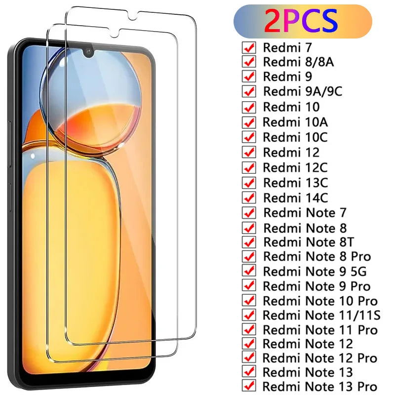 Tempered Glass Film for Xiaomi Redmi Note 7 8 8T 9 10 11 12 13 Pro Screen Protector for Redmi 7 8 9 10 12C 13C 14C Glass Film