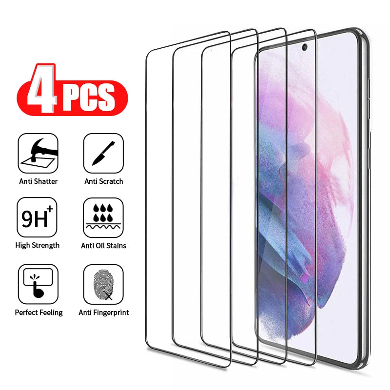 4PCS Tempered Glass For Samsung A52 A53 A52S A71 A32 A21S A12 A13 A50 A51 A72 A22 A70 A73 M12 M51 S10E S20FE Screen Protectors