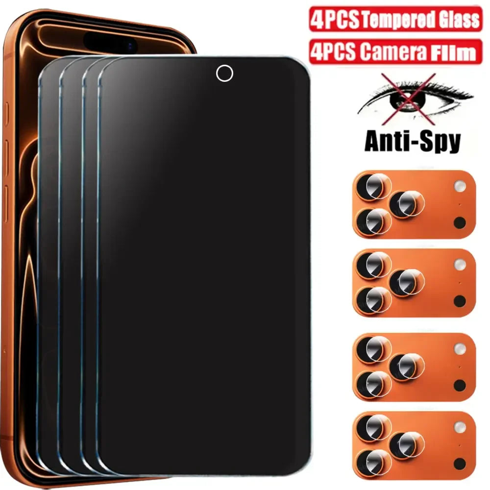 Anti Spy Tempered Glass Film For iPhone 17 Pro Max Air 16 11 12 13 14 15 Pro Max Plus 16e Camera Lens Films Screen Protectors